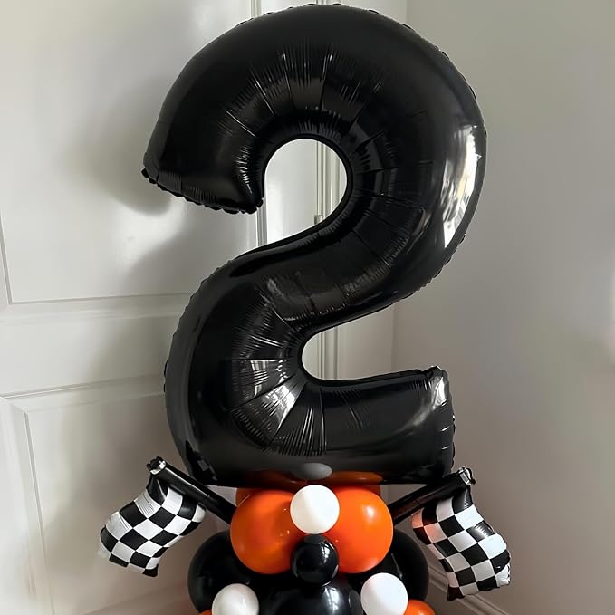 Black 1 Balloon Number, 40 Inch Number 1 Balloon Large Black 1 Foil Mylar - Image 3