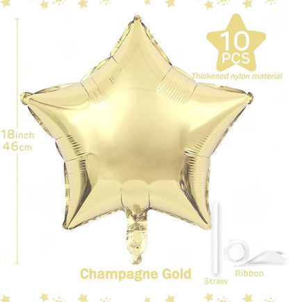 Champagne Gold Star Balloons 18 Inch - Image 2