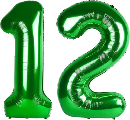 12 Balloon - Green Birthday Number Balloons, 40 Inch Decorations Men Women | by ALPHADELTAPI