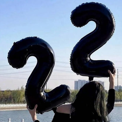 Black 16th Birthday Balloons for Boys Girls, 40 Inch Big Black Mylar Foil - Image 3