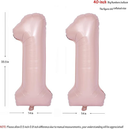 40 In Matte Pink Number Balloons Helium Foil Mylar Balloon Party Digital 11 | - Image 2
