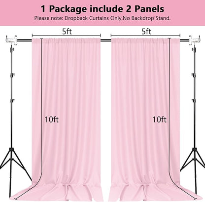 Pink Backdrop Curtain for Parties Baby Shower Pink Photo Curtains - Image 2