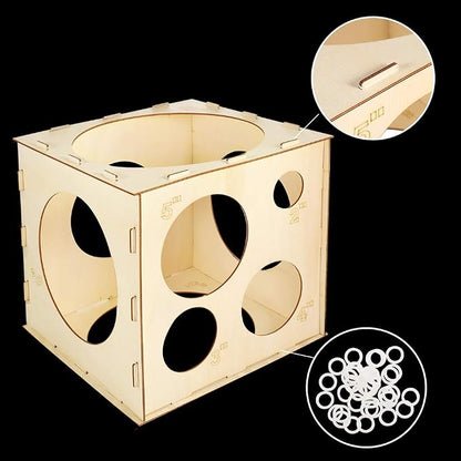 Auihiay 2-10 Inch Collapsible Wood Balloon Sizer Box Cube | Balloon Size - Image 5