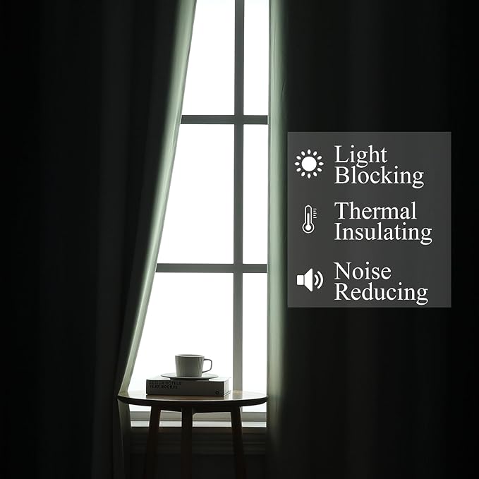 Ombre Blackout Curtains 102 Inches Long 2 Panels Set, Full Room Darkening - Image 3