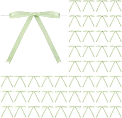 Riceshoot Sage Green Bows by Zuqqaaoor