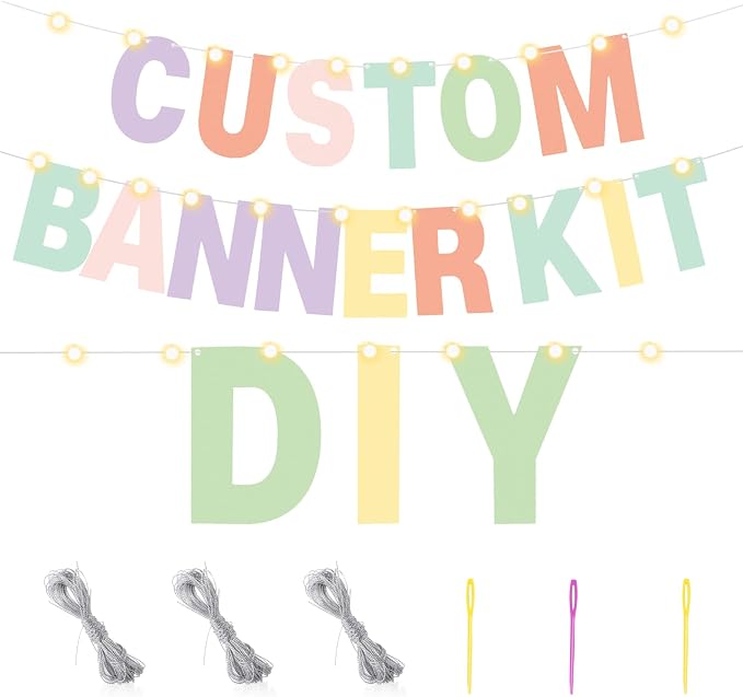 TaoBary 112 Pcs DIY Letter Kit Glitter Customizable Banner Letters Include 107 - Image 2