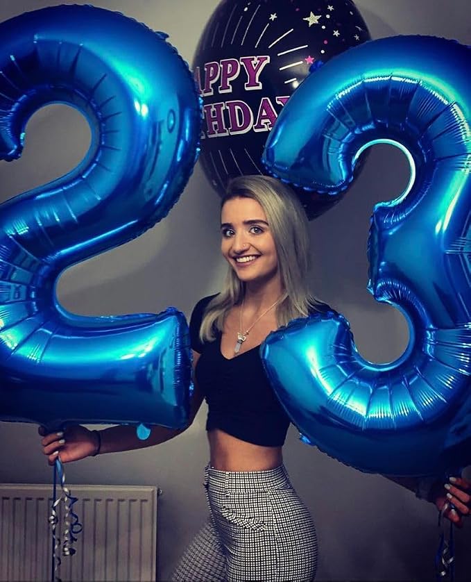 Number 25 Balloons 40 Inch for 25th 52 Birthday Party Decoration, Dark Blue | - Image 4
