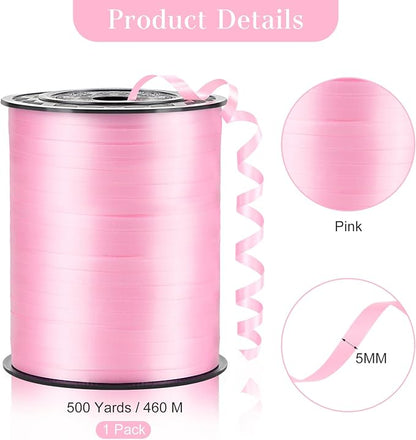 Pink Curling Ribbon, 500 Yards, 1/5 Inch | - Image 2