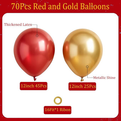 Red and Gold Balloons, Thick & Durable, - Image 2