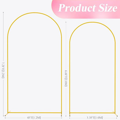 Wedding Arch Backdrop Stand 7.2FT, 6.6FT Gold Metal Arch Stand Set | Metal Arch - Image 2