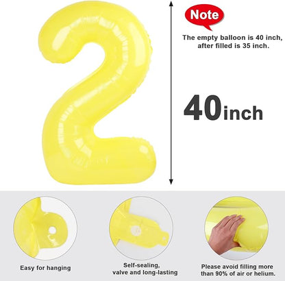2 Balloon Number 40 Inch Yellow Balloons - Image 5