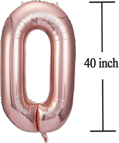 Jonhamwelbor 60 Number Balloons Rose Gold Big Giant Jumbo Number 60 Foil Mylar - Image 4