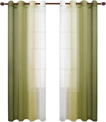 DWCN Faux Linen Ombre Sheer Curtains - Image 8