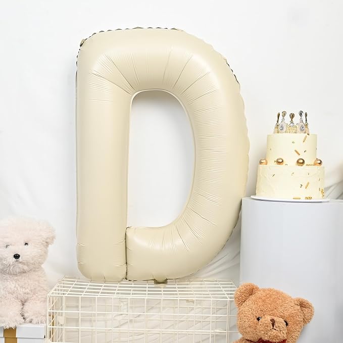 Cream Y Letter Balloons, 40 Inch Letter Y Balloon Beige, Helium Custom Letter - Image 6