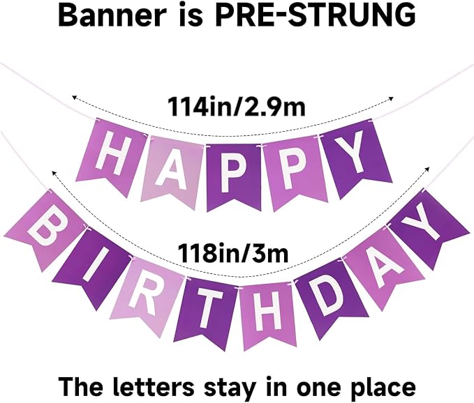 Happy Birthday Banner Birthday Party Banner NO DIY Happy Birthday Sign | - Image 3