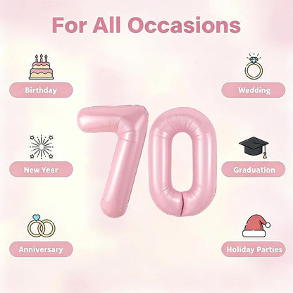 Number Balloons Pink Party Balloon - Image 5