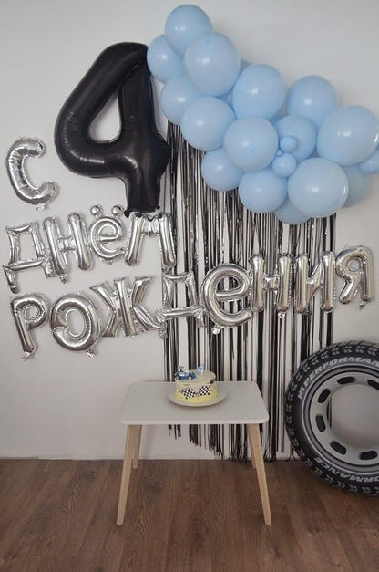 Black Number 4 Balloon 40 Inch - Image 3