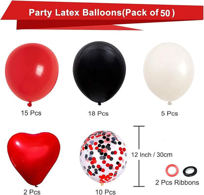 Red and Black Latex Balloons, Casino Party, Race Car Party, Graduation - Image 7