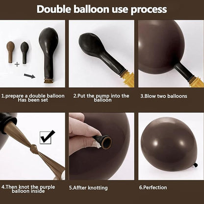 Dark Brown Balloons Double Stuffed Balloon Garland Arch Kit Different Sizes - Image 4