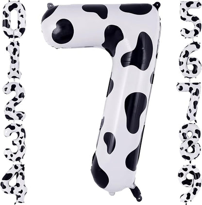 40" Cow Print Foil Number 7 Balloon by TNCDJKPA