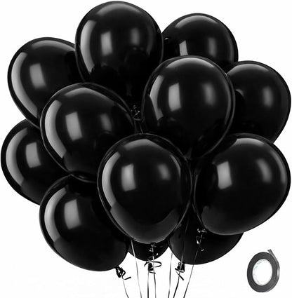 Patimate Latex Matte Black Balloons 100pcs 12 Inch | Black Balloons by PatimateDirect