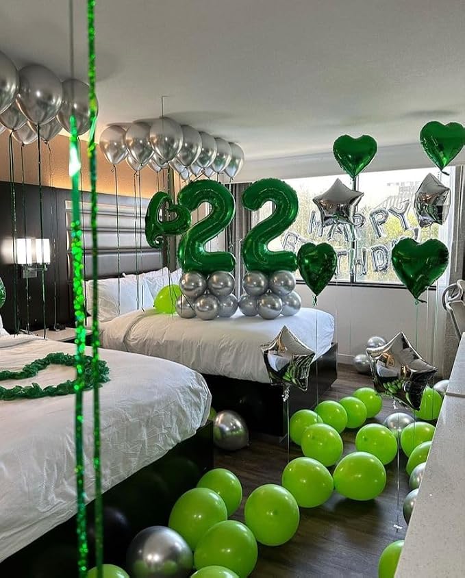 Green Number 2 Balloon 40 Inch, 2nd Birthday Party Decorations Men Women | Foil - Image 8