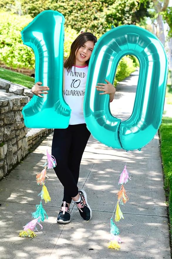 Number Balloons 0 Balloon 40 inch Teal Blue - Image 2