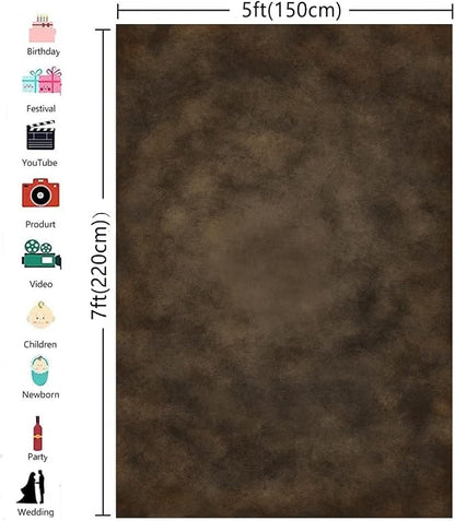 5x7ft Dark Brown Mottled Texture Photography Backdrop - Image 3