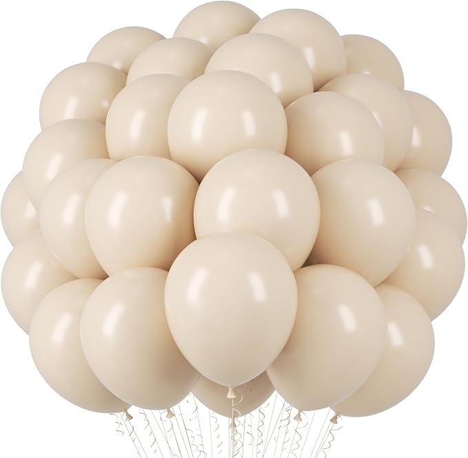 Voircoloria 66pcs White Sand Latex Party Balloons, 12inch | by Voircoloria