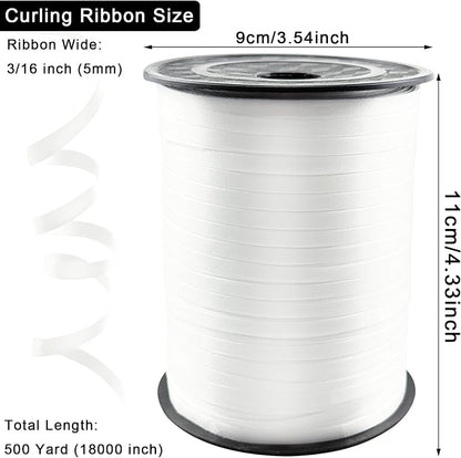 1/5'' White Curling Ribbon 500 Yard Balloon String Ribbon | White Ribbon - Image 2