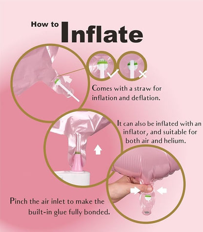 SUWEN 40 Inch Pink Large M Letter Balloons Big Foil Helium A-Z | Jumbo Mylar - Image 4