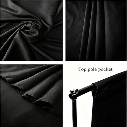 10 x 8 FT Black Backdrop for Photography, Polyester Fabric Background | Pure - Image 5