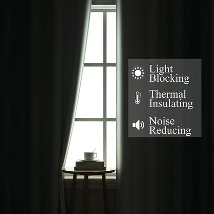 Stone Blue and Greyish White Ombre Blackout Curtains 45 Inch Length 2 Panels - Image 3