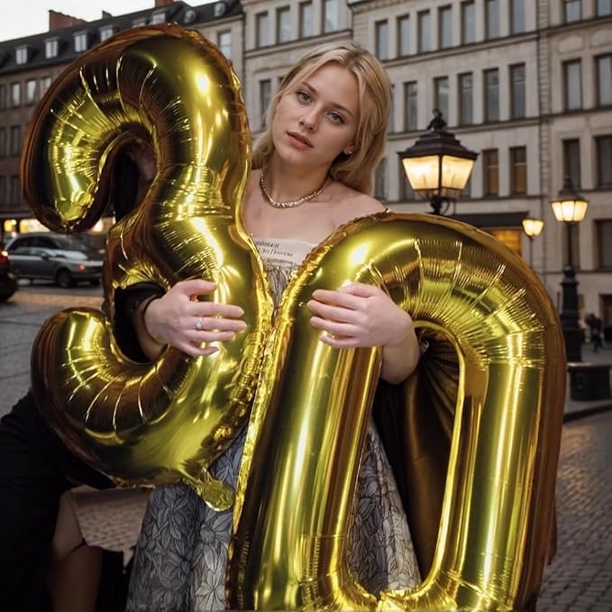 40 inch Gold Number Balloon Giant Foil Helium Balloons Gold Number 8 Balloon - Image 6