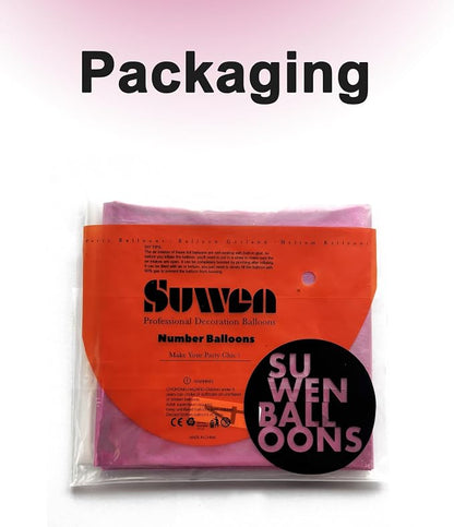 SUWEN 40 Inch Pink Large 4 Number Balloons Big Foil Helium Number Balloons 0-9 - Image 6