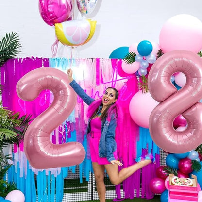TONIFUL 40 Inch Pink Number 30 Balloon Large Foil 30th Birthday Decorations | - Image 5