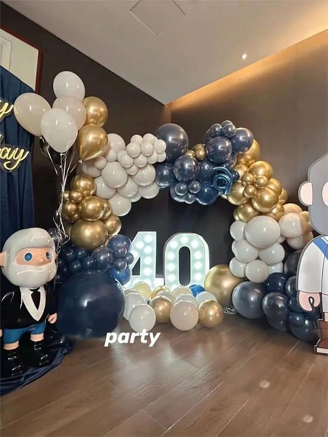 DECGOL Navy Blue Balloons 100pcs Dark Blue Latex Party Balloons Different Sizes - Image 7