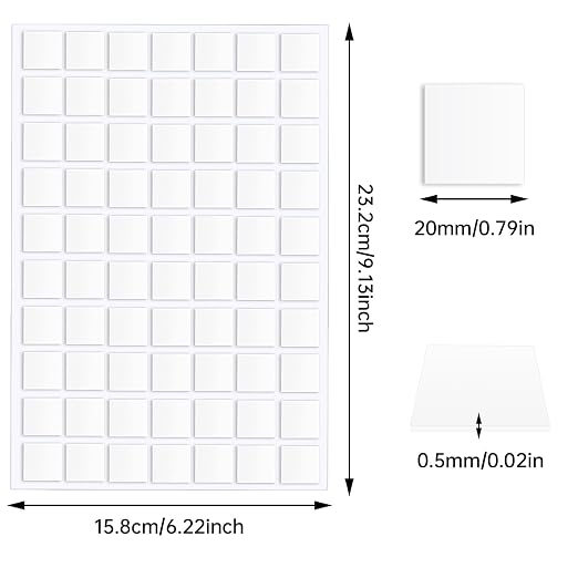 JANYUN 280 Pcs Sticky Dots, Square 20 mm Putty Clear Double Sided Tape | Glue - Image 2