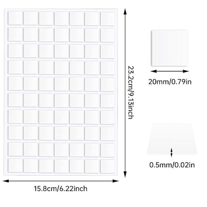 JANYUN 280 Pcs Sticky Dots, Square 20 mm Putty Clear Double Sided Tape | Glue - Image 2