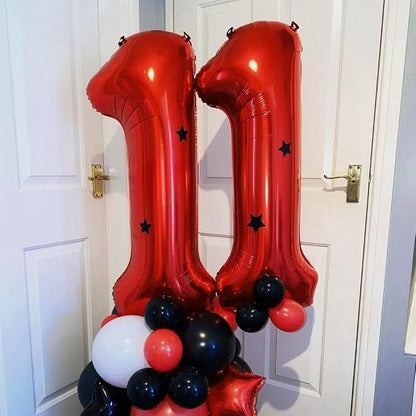 Red 30 Number Balloons, 40 Inch 30 Balloons Foil Mylar Helium Big Red 30 - Image 3
