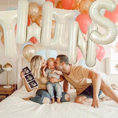 TONIFUL 40 Inch Large Cream White Letter S Balloons Giant Alphabet Letter - Image 4