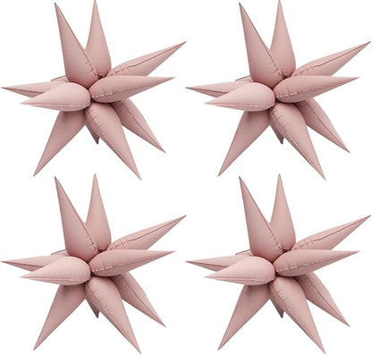 50pcs Matte Pink 20' Water Drop Foil Cone Mylar Balloons Matte Pink Star by Enimapod