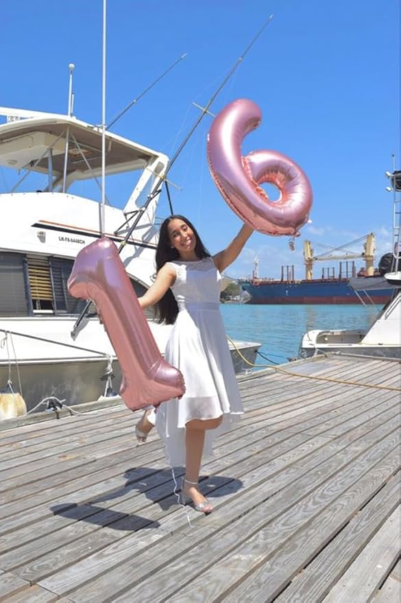 16 Balloon 40 inch Pearl Pink Number Balloons - Image 3