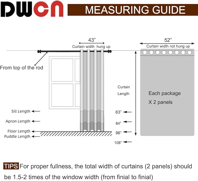 DWCN Ombre Faux Linen Extra Long Sheer Curtains - Image 7
