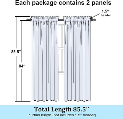 Simplebrand Gold Semi Sheer Curtains 84 Inches Long 2 Panels, Light Filtering - Image 7