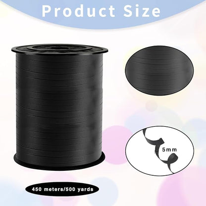 Black Curling Ribbon, 500 Yard Curling Ribbon, 1/5" Ribbon Curling - Image 2