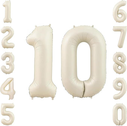 Cream Number 10 Balloon 40 Inch, Foil Numeral Set by Unknown