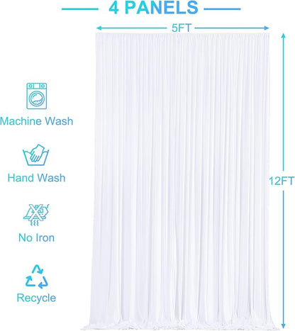 4 Panels White Backdrop Curtains - Image 6
