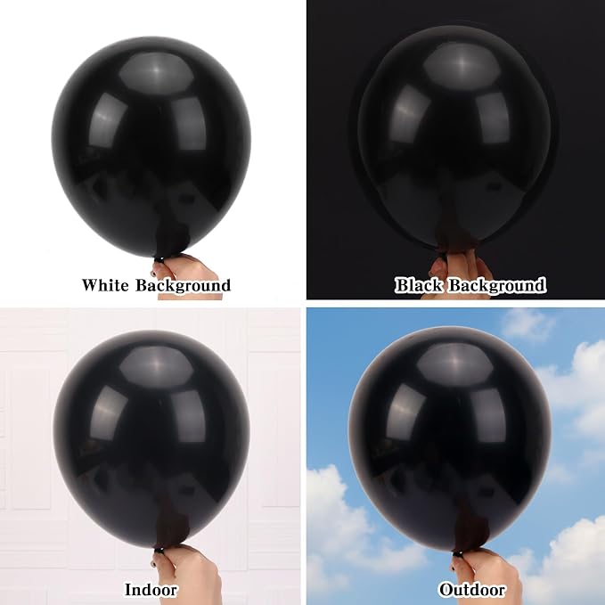 RUBFAC Black Balloons, Party Balloon 12 Inch - Image 3