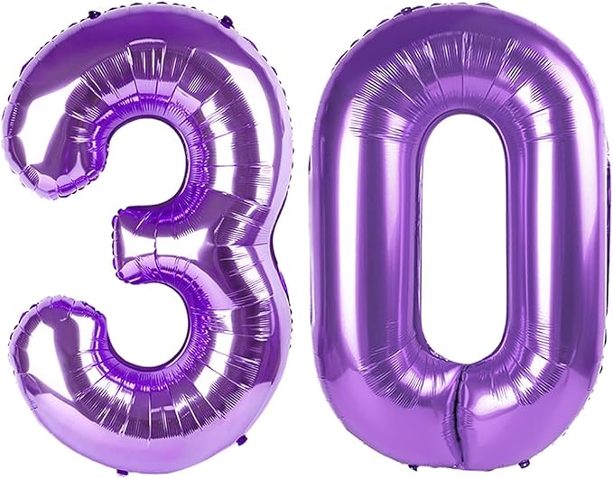 30 Balloon Number 40 Inch Purple Balloons by Mluchee
